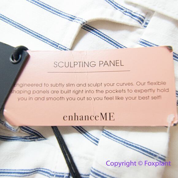 New! Jen 7 by 7 for all mankind shorts white with blue stripes, women size‎ 4 - Picture 11 of 11